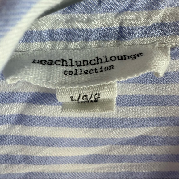 beachlunchlounge long sleeve button up Light Blue and White Striped Shirt - Picture 9 of 12